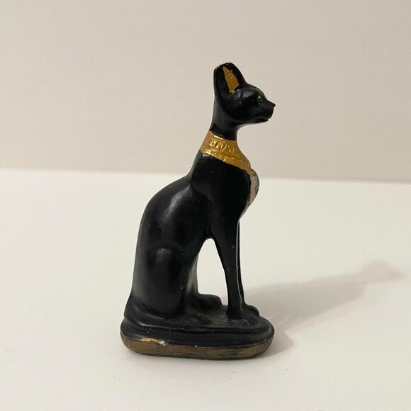 Mini Egyptian Cat Goddess 3 Inch Miniature Resin Statue Figurine - Picture 5 of 16